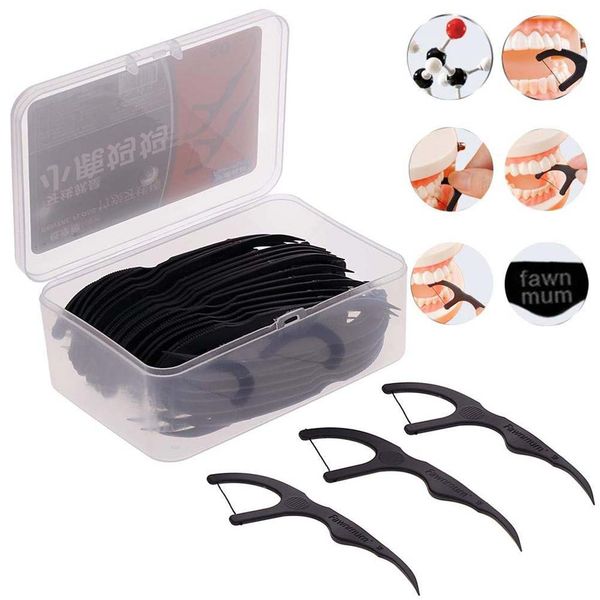 y&w&f 50pcs/set dental floss black bamboo charcoal teeth stick interdental brushes oral clean toothpick tool with box
y&w&f 50pcs/set dental floss black bamboo charcoal teeth stick interdental brushes oral clean toothpick tool with box