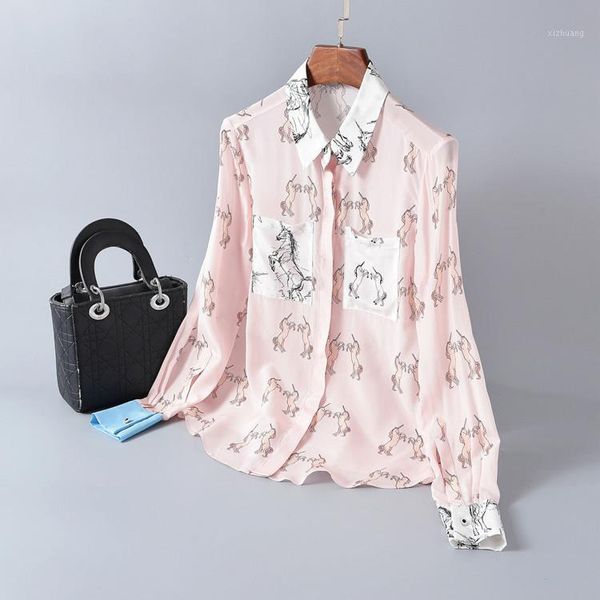 women's blouses & shirts turtleneck contrast printing and splicing silk shirt women s breasted fashion cardigan1, White
women's blouses & shirts turtleneck contrast printing and splicing silk shirt women s breasted fashion cardigan1, White
