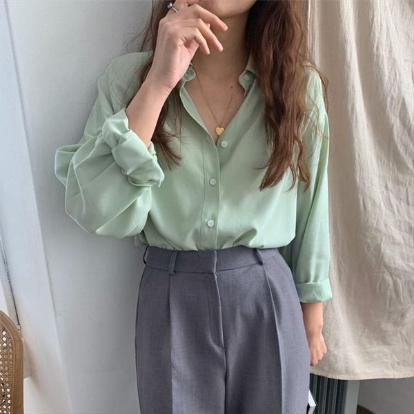 hzirip 2020 green solid all match loose blouses sweet full sleeves fresh elegant chic casual office lady shirts, White
hzirip 2020 green solid all match loose blouses sweet full sleeves fresh elegant chic casual office lady shirts, White