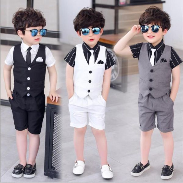 clothing sets good quality children's suits summer school vest shirt shorts tie fashion kid wedding royal black white and gray
clothing sets good quality children's suits summer school vest shirt shorts tie fashion kid wedding royal black white and gray
