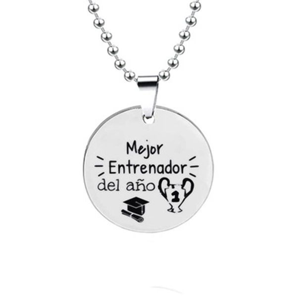 pendant necklaces fashion mejor profe del aho spanish teacher's day gift stainless steel necklace female jewelry, Silver
pendant necklaces fashion mejor profe del aho spanish teacher's day gift stainless steel necklace female jewelry, Silver