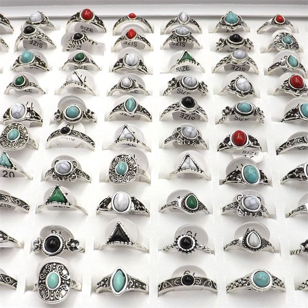 50pcs antique silver color vintage style rings with mixed stones for women 201218, Golden;silver
50pcs antique silver color vintage style rings with mixed stones for women 201218, Golden;silver
