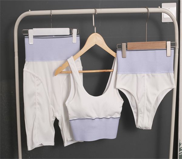 new yoga tracksuits activewear set a letter belt sports bra fit halter vest high waist belted shorts three-piece sets, Gray
new yoga tracksuits activewear set a letter belt sports bra fit halter vest high waist belted shorts three-piece sets, Gray