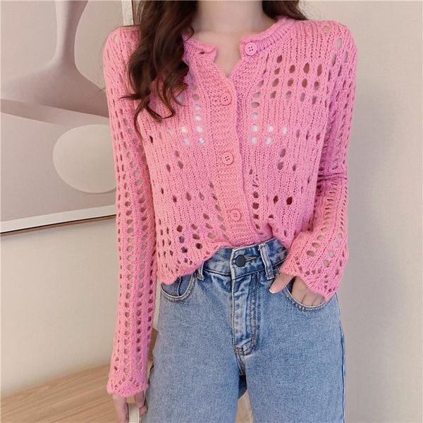 women's knits & tees pink sweater cardigan women fashion summer hollow out knit cropped o neck long sleeve button up thin, White
women's knits & tees pink sweater cardigan women fashion summer hollow out knit cropped o neck long sleeve button up thin, White