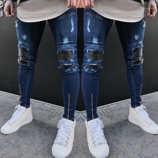 men clothes 2020 hip hop style ripped hole skinny motorcycle jeans punk denim pants zipper designer blue ninth pants jeans man1
men clothes 2020 hip hop style ripped hole skinny motorcycle jeans punk denim pants zipper designer blue ninth pants jeans man1