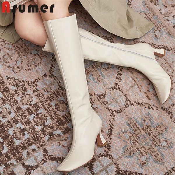 boots asumer 2021 arrive knee high women genuine leather shoes square toe vintage heel casual party woman, Black
boots asumer 2021 arrive knee high women genuine leather shoes square toe vintage heel casual party woman, Black