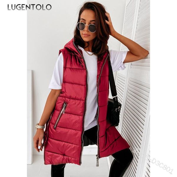 women vest coat autumn winter casual slim coats warm long vest hooded zipper jackets women's solid vests lugentolo, Black;white
women vest coat autumn winter casual slim coats warm long vest hooded zipper jackets women's solid vests lugentolo, Black;white