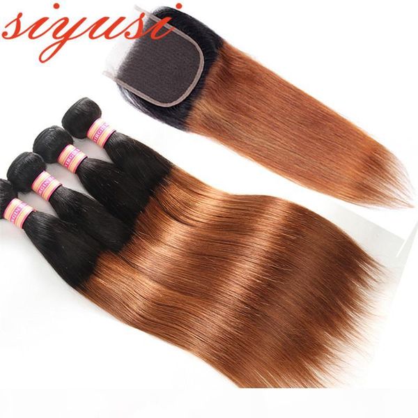 siyusi pre-colored ombre brazilian straight hair with closure #1b 27 4*4 ombre brazilian human hair weave with lace closure, Black;brown
siyusi pre-colored ombre brazilian straight hair with closure #1b 27 4*4 ombre brazilian human hair weave with lace closure, Black;brown