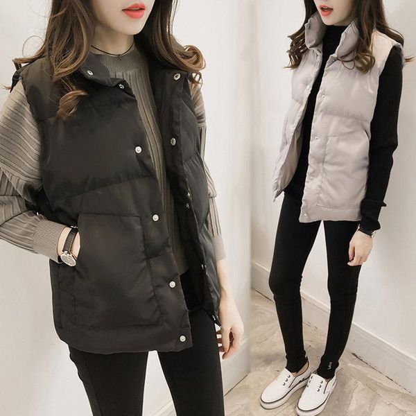women's vests autumn and winter korean standing collar sleeveless vest loose casual warm black white grey short coat 4xl
women's vests autumn and winter korean standing collar sleeveless vest loose casual warm black white grey short coat 4xl