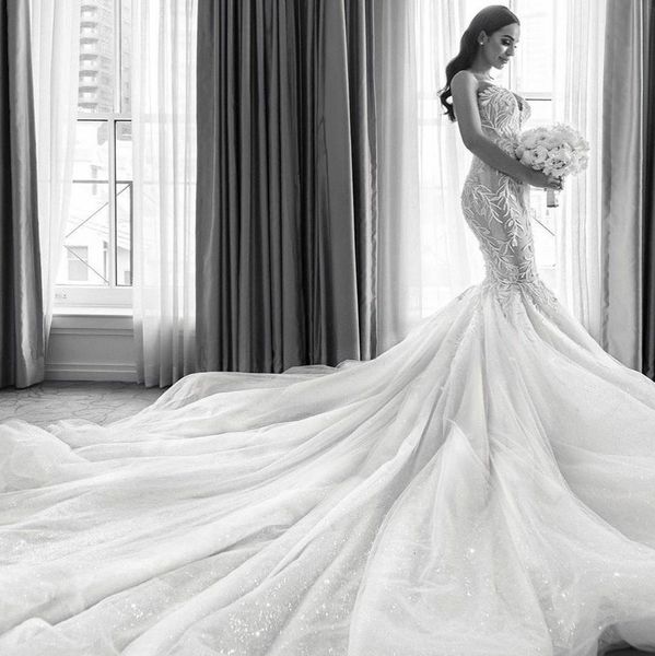 2021 graceful mermaid wedding dresses lace appliques sweetheart sequins bridal gowns custom made wedding dress robes de mariée, White
2021 graceful mermaid wedding dresses lace appliques sweetheart sequins bridal gowns custom made wedding dress robes de mariée, White