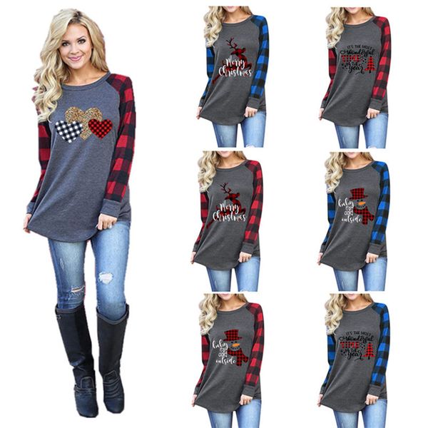 women plaid panel raglan t shirt elk snowman tree print blouse long sleeve patchwork t-shirt pullover plus size shirts for xmas blouses s-5x, White
women plaid panel raglan t shirt elk snowman tree print blouse long sleeve patchwork t-shirt pullover plus size shirts for xmas blouses s-5x, White