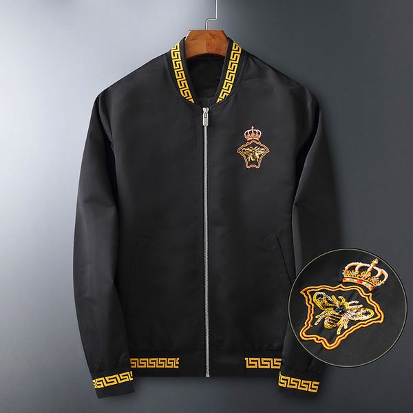 2021 ozhouzhan men's wear or huo crown bees embroidered contrast baseball turtleneck color popular male jacket l95d, Black;brown
2021 ozhouzhan men's wear or huo crown bees embroidered contrast baseball turtleneck color popular male jacket l95d, Black;brown