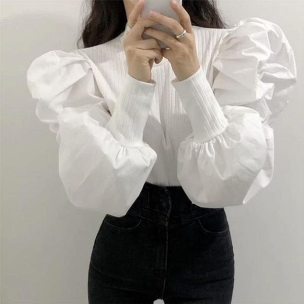 thread female all match lantern sleeved 2020 solid autumn sweet fashion loose casual basic shirt, White
thread female all match lantern sleeved 2020 solid autumn sweet fashion loose casual basic shirt, White