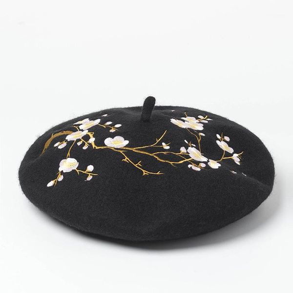 beret hat women wool solid color beret embroidery retro hat retro plain warm elegant ladies winter1, Blue;gray
beret hat women wool solid color beret embroidery retro hat retro plain warm elegant ladies winter1, Blue;gray