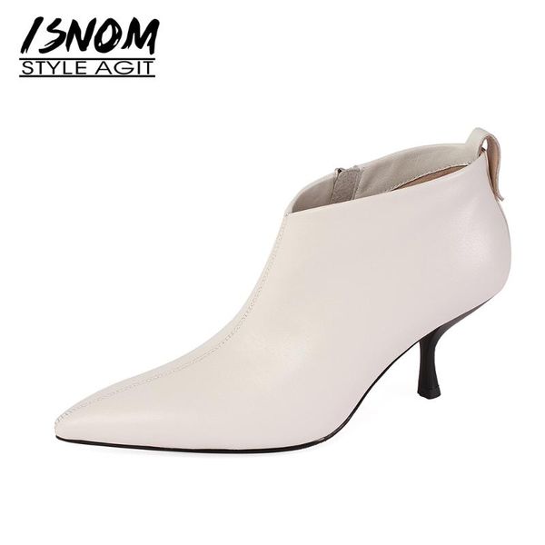 boots isnom genuine leather ankle women pointed toe thin high heels shoes woman booties elegant ladies big size, Black
boots isnom genuine leather ankle women pointed toe thin high heels shoes woman booties elegant ladies big size, Black
