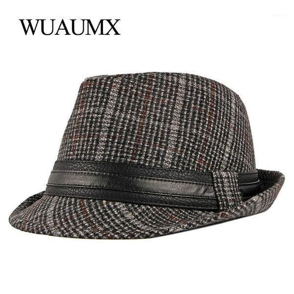 wide brim hats wuaumx autumn winter jazz men women retro plaid panama hat fold fedoras for male casual bowler caps1, Blue;gray
wide brim hats wuaumx autumn winter jazz men women retro plaid panama hat fold fedoras for male casual bowler caps1, Blue;gray