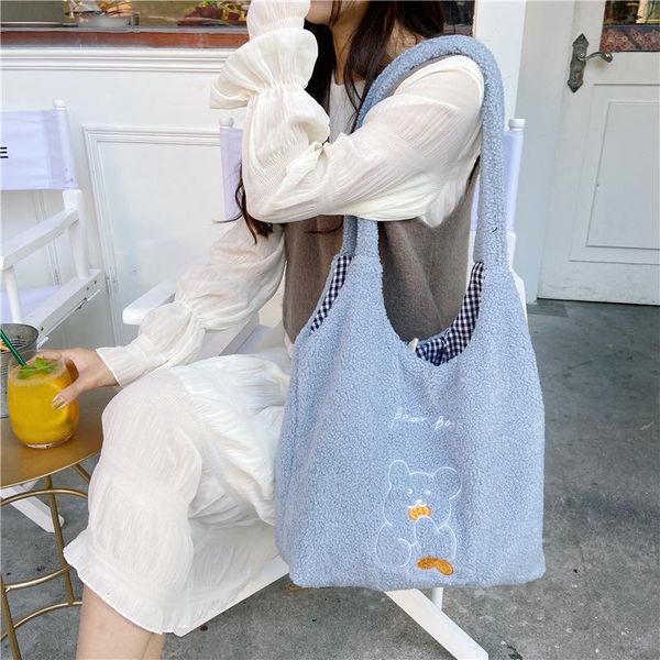 lamb wool 2020 new shopper cute bear fabric shoulder bag for women canvas shopping tote large capacity bag girls purses handbag
lamb wool 2020 new shopper cute bear fabric shoulder bag for women canvas shopping tote large capacity bag girls purses handbag