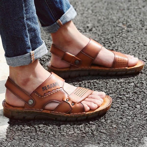 summer 2020 new men's sandals leather beach shoes open toe slippers tendon soles rome soft and comfortable walking plus size1, Black
summer 2020 new men's sandals leather beach shoes open toe slippers tendon soles rome soft and comfortable walking plus size1, Black