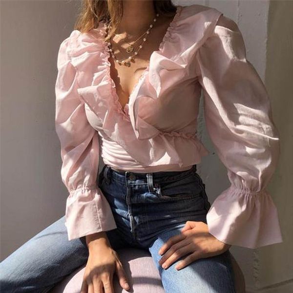 2019 women chiffon ruffle blouse sweet chiffon blouse frilly v neck long sleeve cute woman fashion casual shirt stylish blouses, White
2019 women chiffon ruffle blouse sweet chiffon blouse frilly v neck long sleeve cute woman fashion casual shirt stylish blouses, White