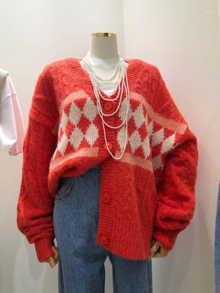 2020 autumn wear new fashion loose matching color v-neck ringer knitwear women sweater coat trend1, White
2020 autumn wear new fashion loose matching color v-neck ringer knitwear women sweater coat trend1, White