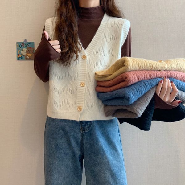 v-neck knitted sweater womens vest autumn and winter new net red waistcoat sleeveless waistcoat outer vest, Black;white
v-neck knitted sweater womens vest autumn and winter new net red waistcoat sleeveless waistcoat outer vest, Black;white