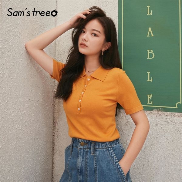 sam's tree black solid minimalist knit casual sweater women spring beige pure single button short sleeve female daily y200720, White;black
sam's tree black solid minimalist knit casual sweater women spring beige pure single button short sleeve female daily y200720, White;black
