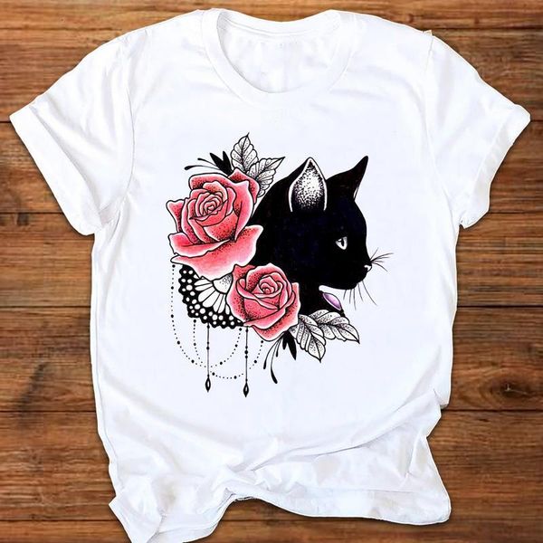 женщины графический мультфильм кошка животных цветок мода печатание 90-х годов стиль печати одежда леди тройник топы женская футболка женска, White
женщины графический мультфильм кошка животных цветок мода печатание 90-х годов стиль печати одежда леди тройник топы женская футболка женска, White