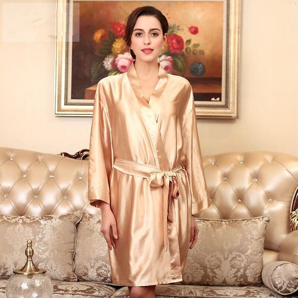 Elegant Gold Women Faux Silk Kimono Robe Bath Gown Nightgown Solid Color Wedding Robe Sleepwear Sleepshirts Y8850, Black
Elegant Gold Women Faux Silk Kimono Robe Bath Gown Nightgown Solid Color Wedding Robe Sleepwear Sleepshirts Y8850, Black