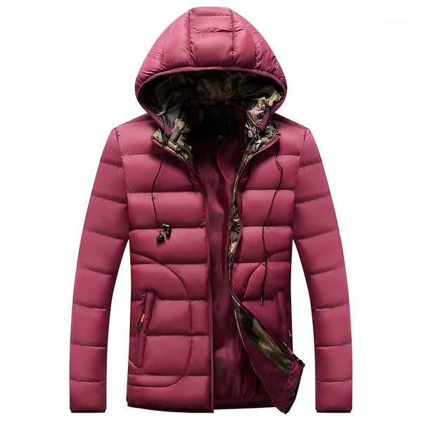 tang winter down jacket 2019 new men hooded slim splice jacket coat mens windbreaker cotton filling clothing parka1, Tan;black