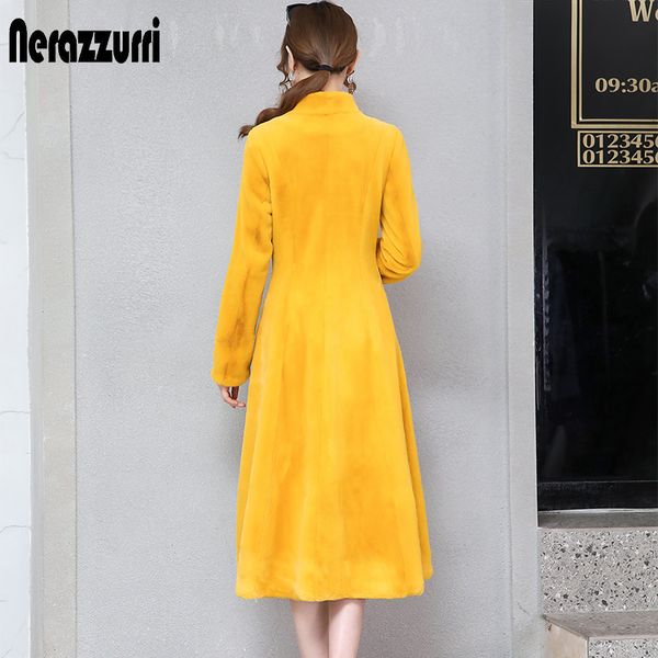 nerazzurri fit and flare faux fur coat women long sleeve yellow grey fake rabbit fur overcoat winter plus size fluffy furry coat 201212, Black
nerazzurri fit and flare faux fur coat women long sleeve yellow grey fake rabbit fur overcoat winter plus size fluffy furry coat 201212, Black