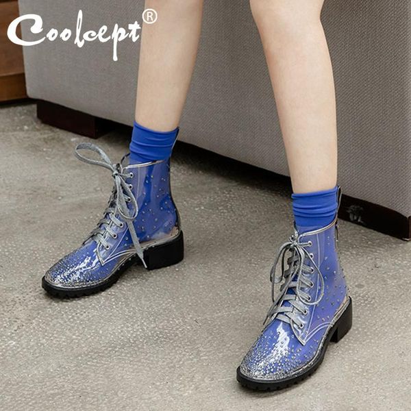 boots coolcept women fashion spring platform square heels shoes transparent round toe casual footwear size 33-41, Black
boots coolcept women fashion spring platform square heels shoes transparent round toe casual footwear size 33-41, Black