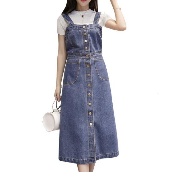 2021 new summer preppy style female strap women plus size robe long suspender denim epsa, Black;gray
2021 new summer preppy style female strap women plus size robe long suspender denim epsa, Black;gray