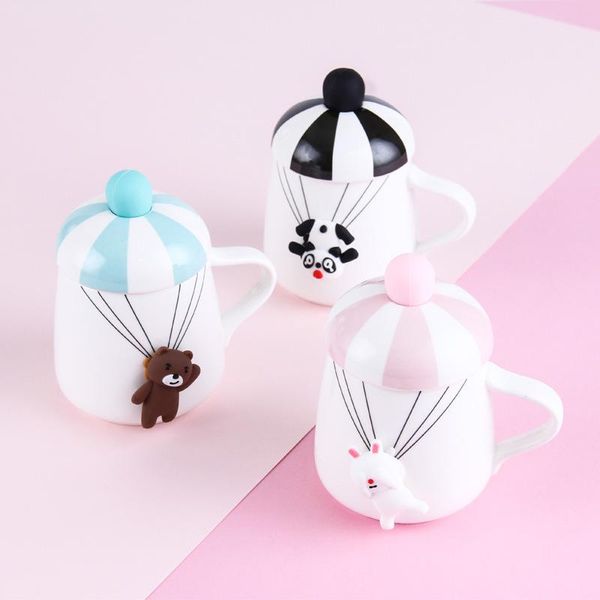funny 3d animal parachute model ceramics milk coffee mug with cover lid spoon muumi lovely cartoon panda bear caneca
funny 3d animal parachute model ceramics milk coffee mug with cover lid spoon muumi lovely cartoon panda bear caneca