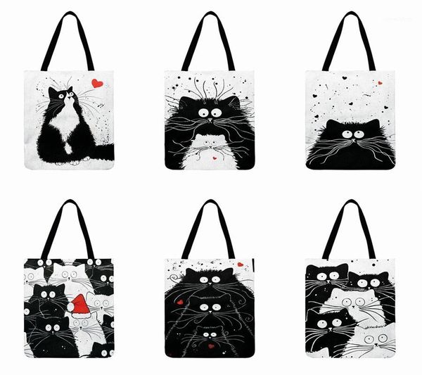 ins black and white cat printed tote bag for women linen fabric bag casual foldable shopping outdoor beach daily handbag1
ins black and white cat printed tote bag for women linen fabric bag casual foldable shopping outdoor beach daily handbag1