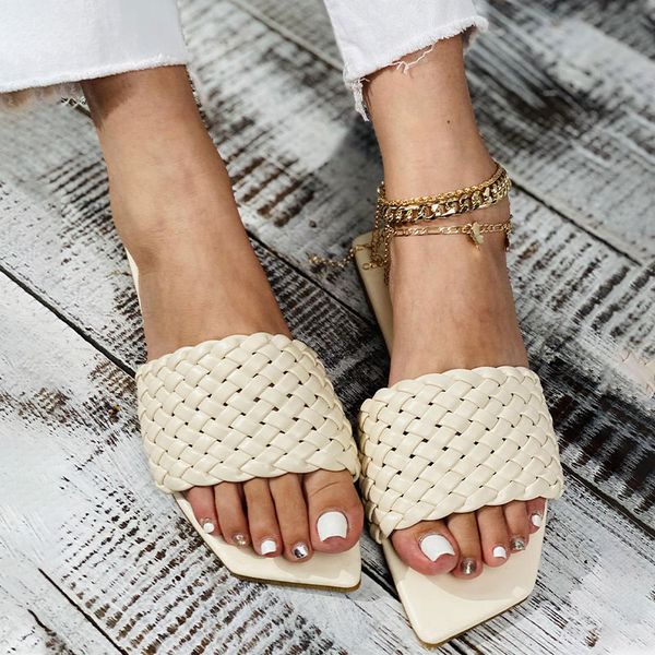 womens slippers weave pu leather woman shoes fashion summer footwear 2020 ladies flat women sandals casual beach female slides, Black
womens slippers weave pu leather woman shoes fashion summer footwear 2020 ladies flat women sandals casual beach female slides, Black