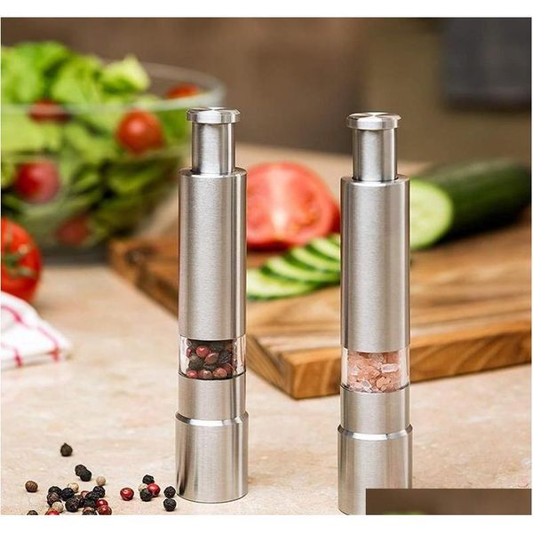 manual pepper mill salt shakers one-handed pepper grinder stainless steel spice sauce grinders stick kit jllefd bdegarden
manual pepper mill salt shakers one-handed pepper grinder stainless steel spice sauce grinders stick kit jllefd bdegarden