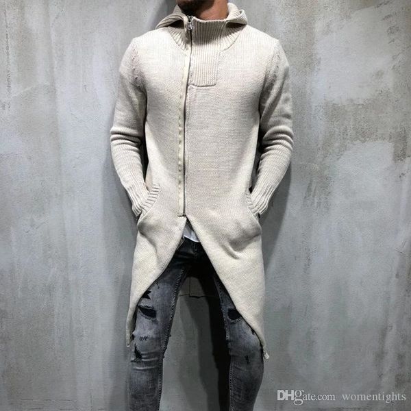 designer sweaters men long hooded solid mens casual cardigan sweatshirts, White;black
designer sweaters men long hooded solid mens casual cardigan sweatshirts, White;black