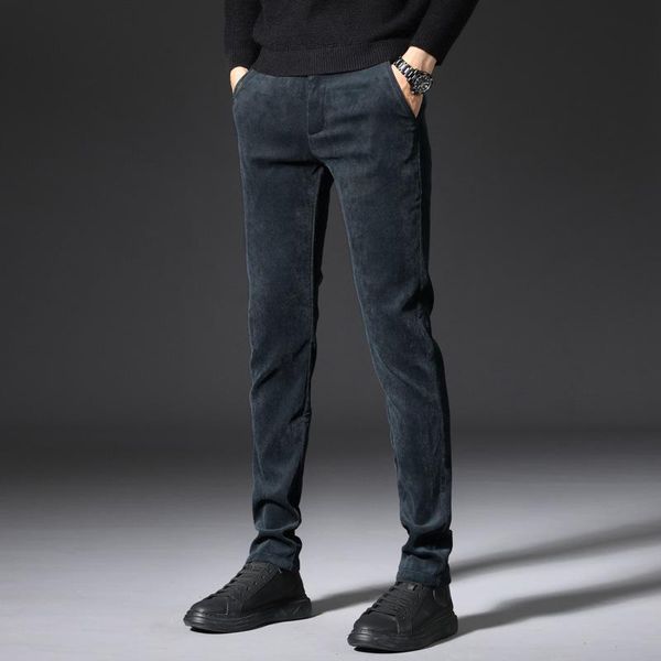 men's jeans autumn ly fashion designer men slim fit elastic casual business corduroy pants korean style smart suit long trousers, Blue
men's jeans autumn ly fashion designer men slim fit elastic casual business corduroy pants korean style smart suit long trousers, Blue