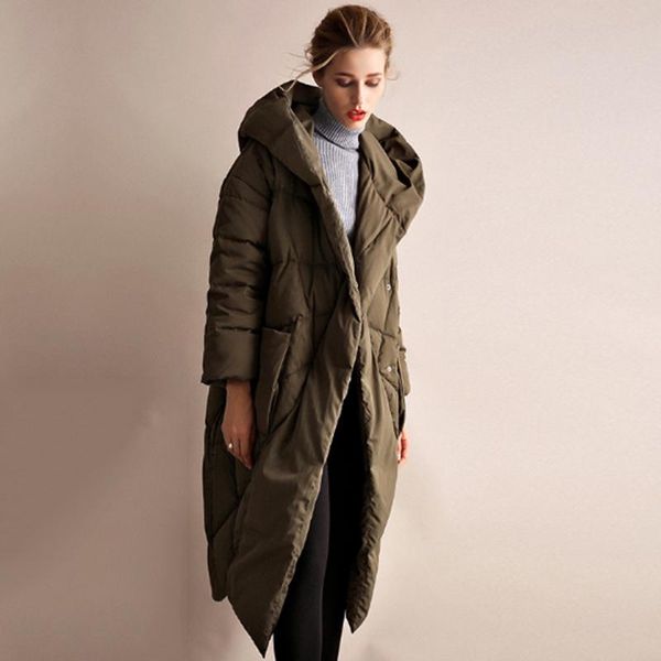women's down & parkas high-end army green color long jacket women hooded winter loose warm coats fashion white duck ladies jackets, Black
women's down & parkas high-end army green color long jacket women hooded winter loose warm coats fashion white duck ladies jackets, Black