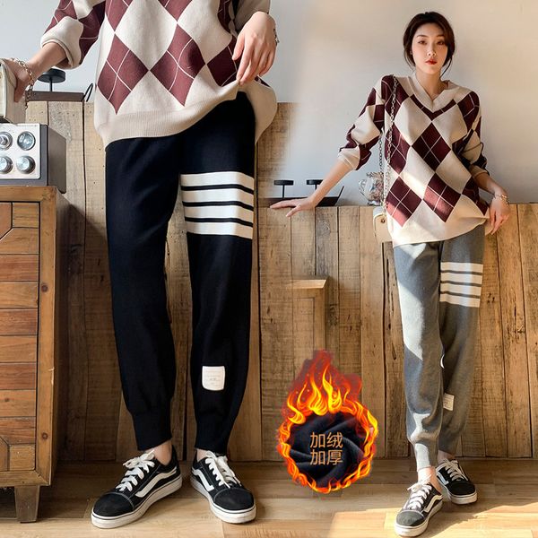 net red maternity autumn and wear knitted plush sweater winter sports casual harun pants trend, White
net red maternity autumn and wear knitted plush sweater winter sports casual harun pants trend, White
