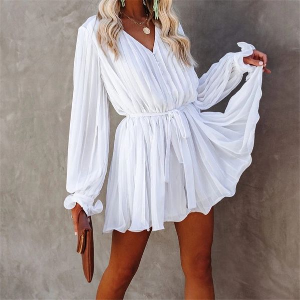 2021 new women autumn white pleated mini es winter ruffle long butterfly sleeve chiffon ladies v neck a line day party vestido gqfb, Black;gray
2021 new women autumn white pleated mini es winter ruffle long butterfly sleeve chiffon ladies v neck a line day party vestido gqfb, Black;gray