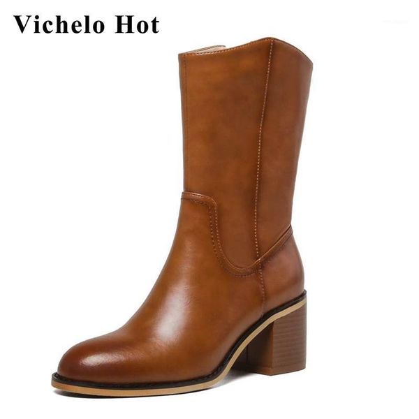 vichelo western boots vintage split leather three colors round toe thick high heel zip dress pretty girls mid-calf boots l261, Black
vichelo western boots vintage split leather three colors round toe thick high heel zip dress pretty girls mid-calf boots l261, Black