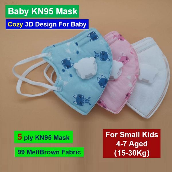 pattern kids cattoon small baby child little disposable pm2.5 dust face protective mask with vlave anti fog