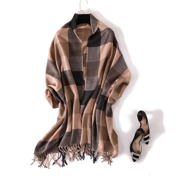 new cashmere scarf women winter thicken warm shawl wrap soft tassels pashmina echarpe femme capes plaid scarf y200103, Blue;gray
new cashmere scarf women winter thicken warm shawl wrap soft tassels pashmina echarpe femme capes plaid scarf y200103, Blue;gray