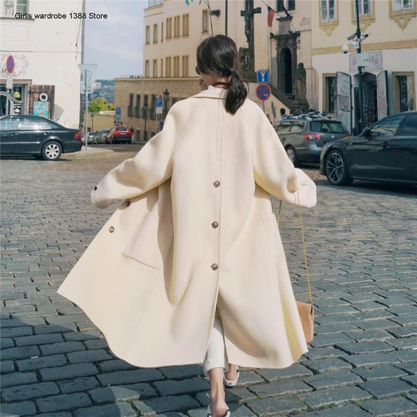 net red solid woolen coat women's middle and long winter wear new korean loose over the knee woolen coat for students, Black
net red solid woolen coat women's middle and long winter wear new korean loose over the knee woolen coat for students, Black