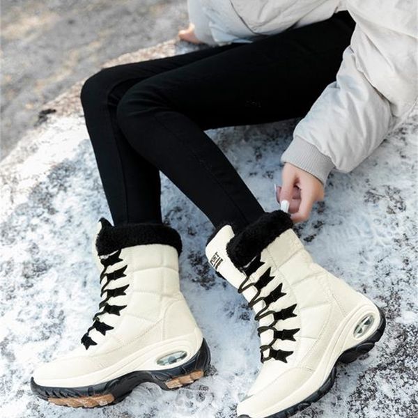 water dwaterproof 2020-proof winter keep warm mid-calf snow ladies lace women's chaussure boots lbr8, Black
water dwaterproof 2020-proof winter keep warm mid-calf snow ladies lace women's chaussure boots lbr8, Black