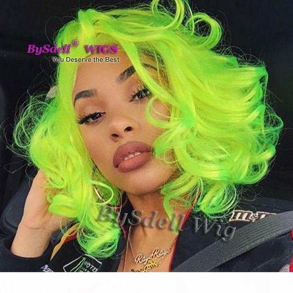 12'' short wave fluorescent green color hair wig synthetic bright pastel green color hair lace front wigs for african american bla, Black
12'' short wave fluorescent green color hair wig synthetic bright pastel green color hair lace front wigs for african american bla, Black