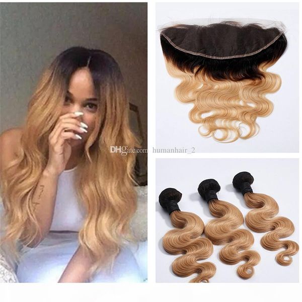 #1b 27 honey blonde ombre brazilian virgin body wave human hair weave bundles with dark roots light brown ombre 13x4 lace frontal closure, Black;brown
#1b 27 honey blonde ombre brazilian virgin body wave human hair weave bundles with dark roots light brown ombre 13x4 lace frontal closure, Black;brown