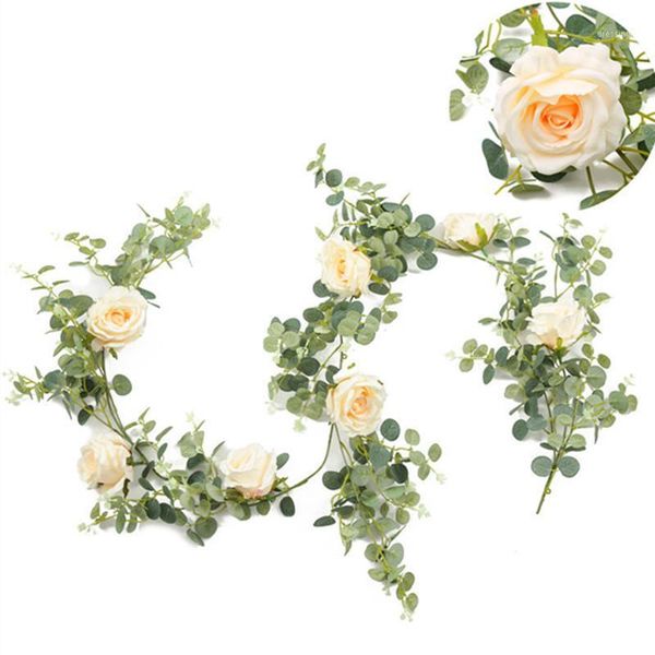 190cm dense eucalyptus leaves rattan with roses artificial flowers wedding backdrop window decor home dinning table decoration1
190cm dense eucalyptus leaves rattan with roses artificial flowers wedding backdrop window decor home dinning table decoration1