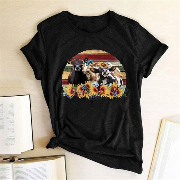 cattles sunflowers printing t-shirts women summer graphic tee aesthetic shirts for women loose crew neck ladies ropa mujer, White
cattles sunflowers printing t-shirts women summer graphic tee aesthetic shirts for women loose crew neck ladies ropa mujer, White